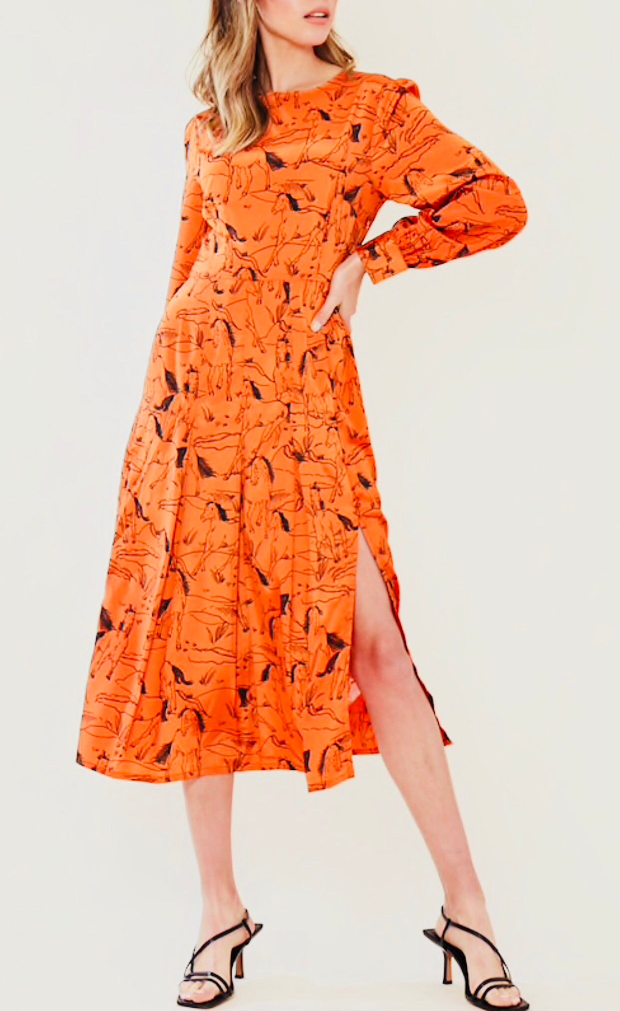 orange winter dress