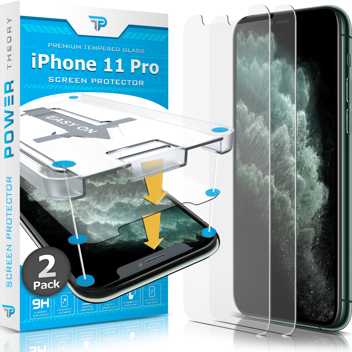 Iphone 11 Pro Tempered Glass Screen Protector 2 Pack Power Theory