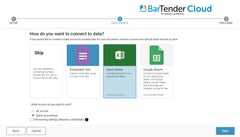 BarTender Cloud Connect Your Data Template Assistant
