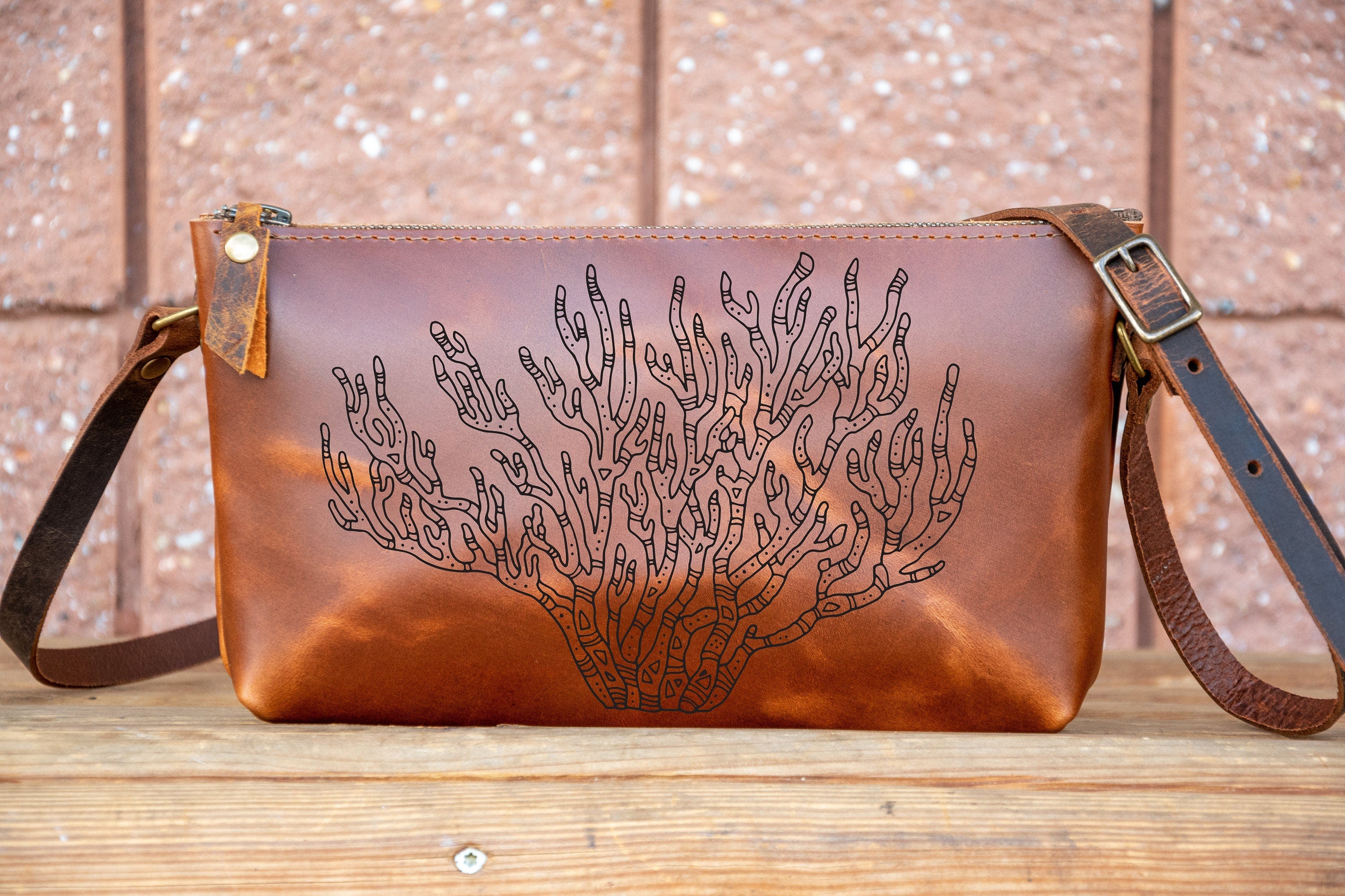 Small Leather Zipper Bag | Handmade Leather Purse |  Handmade Handbag | Crossbody Satchel | Made in 