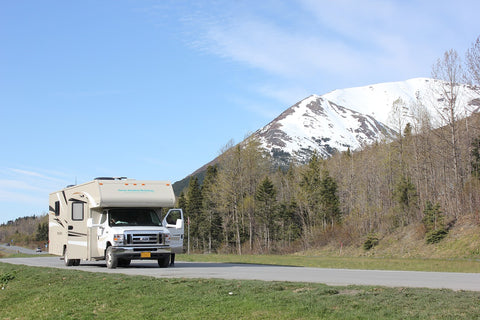 RV with Solar Generator and Solar Panels