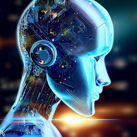 Une femme robot qui représente l'utilisation de l'IA dans la recherche de mots clés