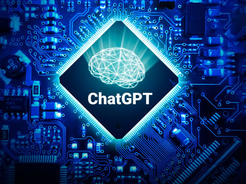 Logo de ChatGPT sur un fond futuristique de connexions, qui démontre la capacité d'écrire un article avec ChatGPT.