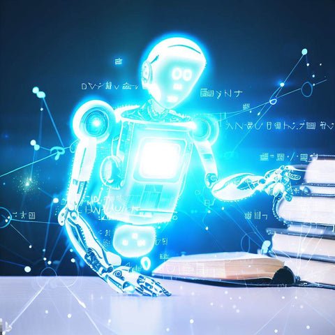 Un robot qui fait la lecture d'un livre pour développer des outils d'IA pour aider l'éducation.