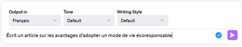 Capture d'écran d'un prompt demandant à ChatGPT de rédiger un article, illustrant l'utilisation de ChatGPT dans la création de contenu écrit.