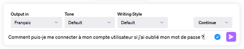 Capture d'écran d'un prompt demandant à ChatGPT de créer une réponse pour une question fréquemment posée (FAQ), soulignant la capacité de ChatGPT à fournir des réponses précises et informatives.