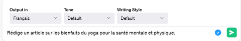 Capture d'écran d'un prompt demandant à ChatGPT de rédiger un article de blog sur la manière de gagner de l'argent avec ChatGPT