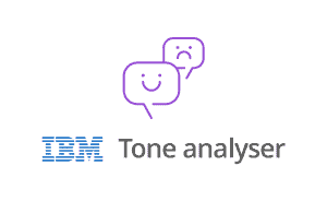 Logo de Watson Tone Analyzer d'IBM, outil d'analyse de tonalité textuelle qui peut être utilisé plus efficacement après une formation en intelligence artificielle