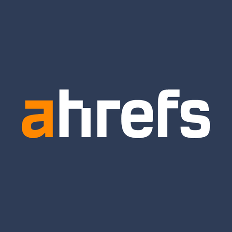 Image du logo d'Ahrefs, un outil de référencement complet très utilisé pour la recherche de mots clés, l'analyse de backlinks, et la surveillance des rangs de sites web.