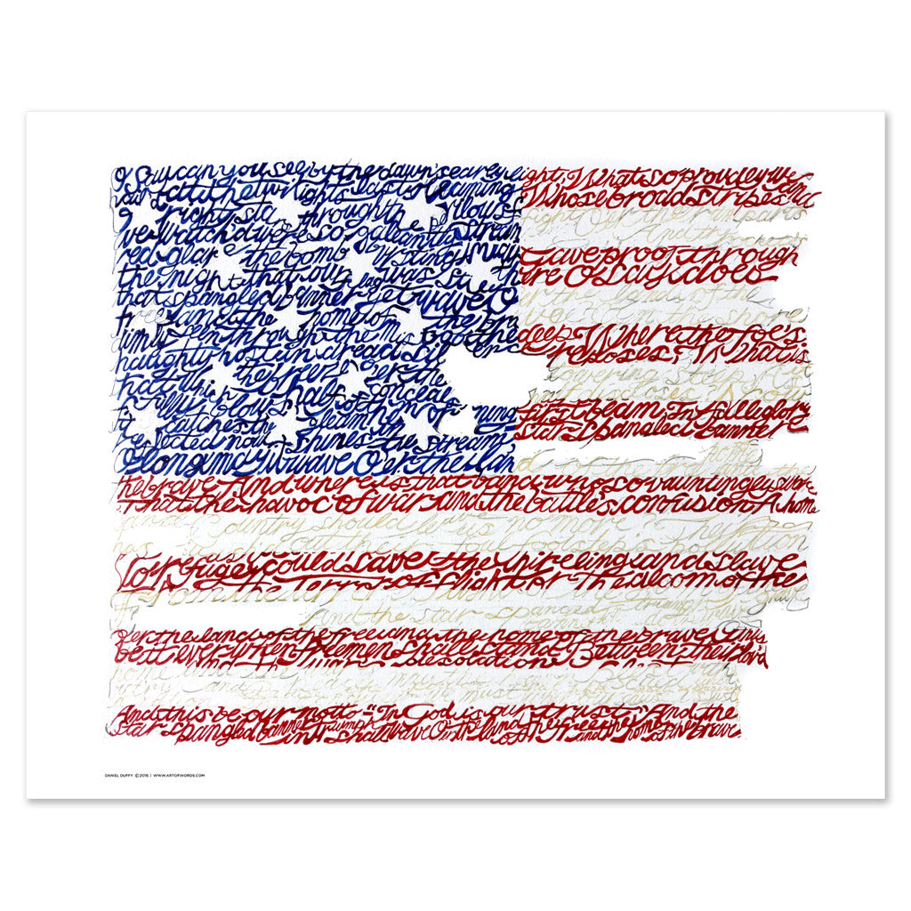 American Flag National Anthem Word Art Print Art Of Words