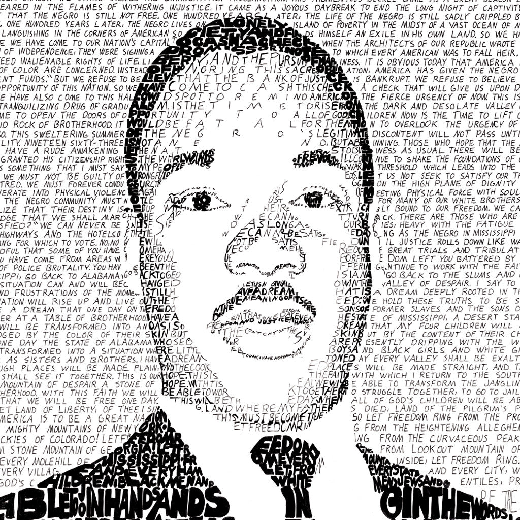 Martin Luther King Jr Word Art Poster History Gifts Decor