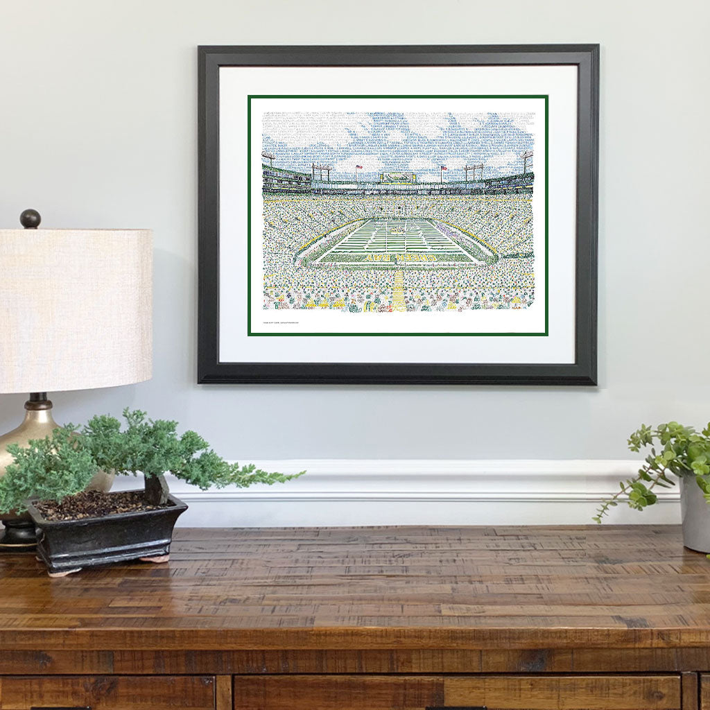 Lambeau Field Word Art Poster Green Bay Packers Gifts Decor Art Of Words