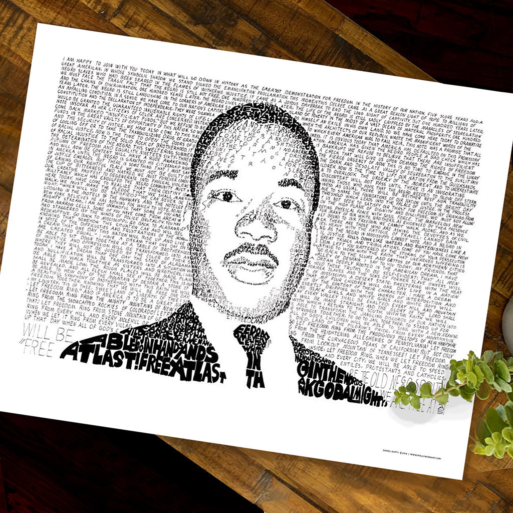 Martin Luther King Jr Word Art Poster | History Gifts & Decor