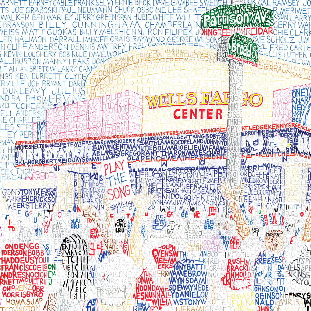 Wells Fargo Center Word Art | 76ers Gifts & Decor