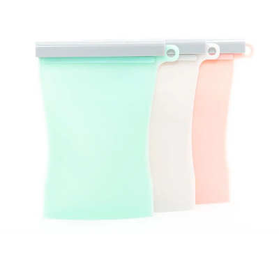 Kitchen HQ 4-Pack Reusable Silicone Bags Open Box