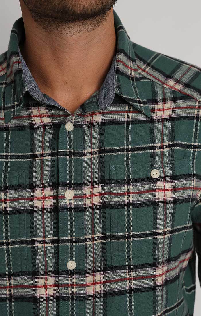 Green Plaid Flannel Shirt