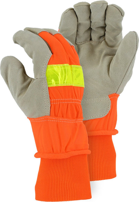 orange fleece gloves