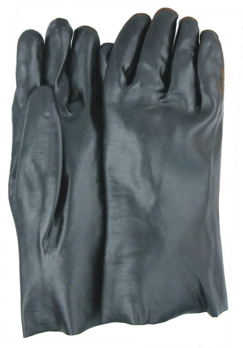 Majestic 3363 Black PVC Dipped Gloves Smooth Finish Interlock Lined 12 ...