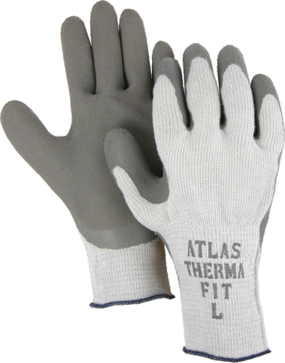 Majestic 3388 Atlas ThermaFit 451 Gloves Gray Rubber Coated Wrinkled P ...