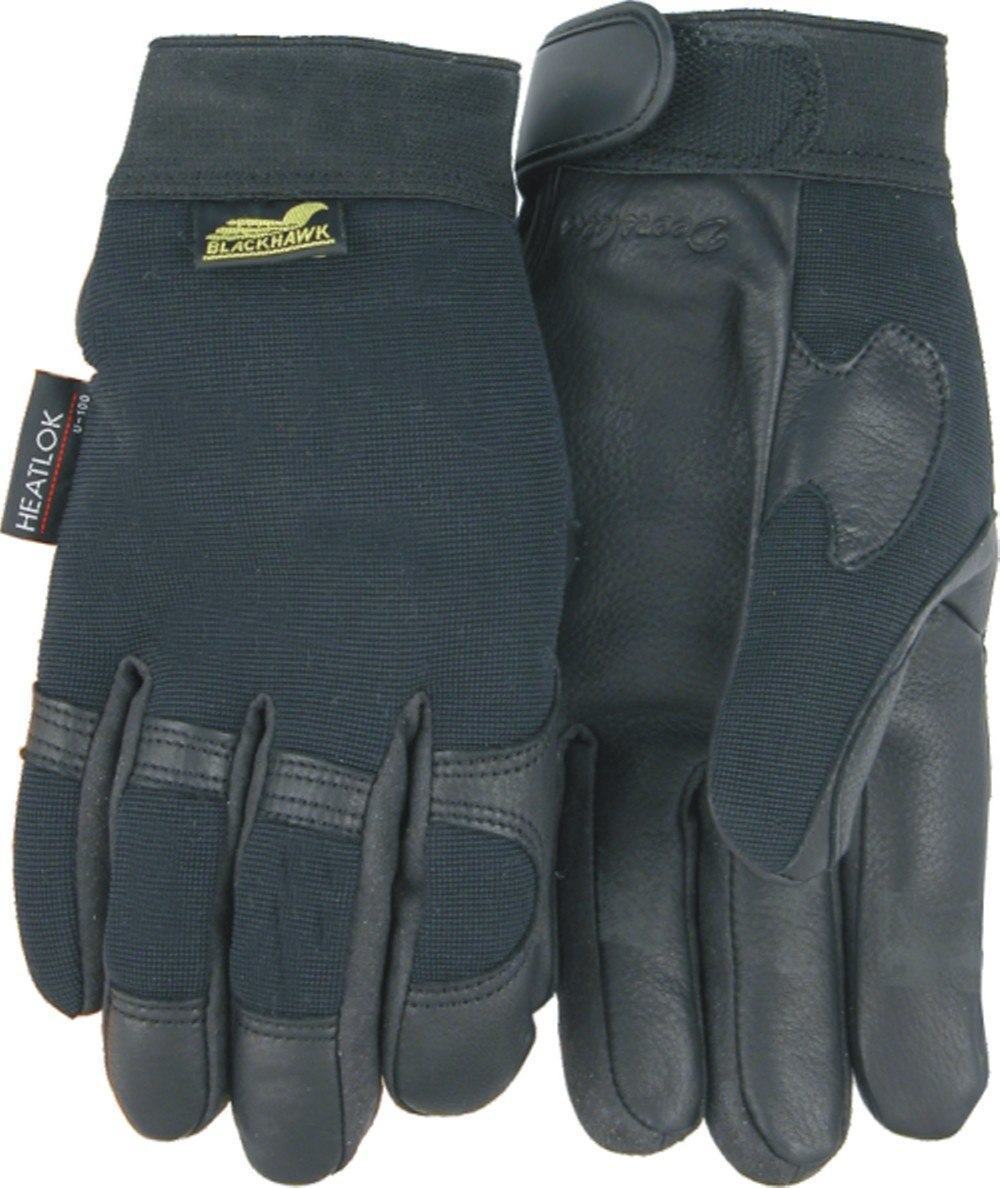 Majestic Golden Eagle 2151h Black Deerskin Leather Palm Mechanic Style Gloves Heatlok Lined Dozen