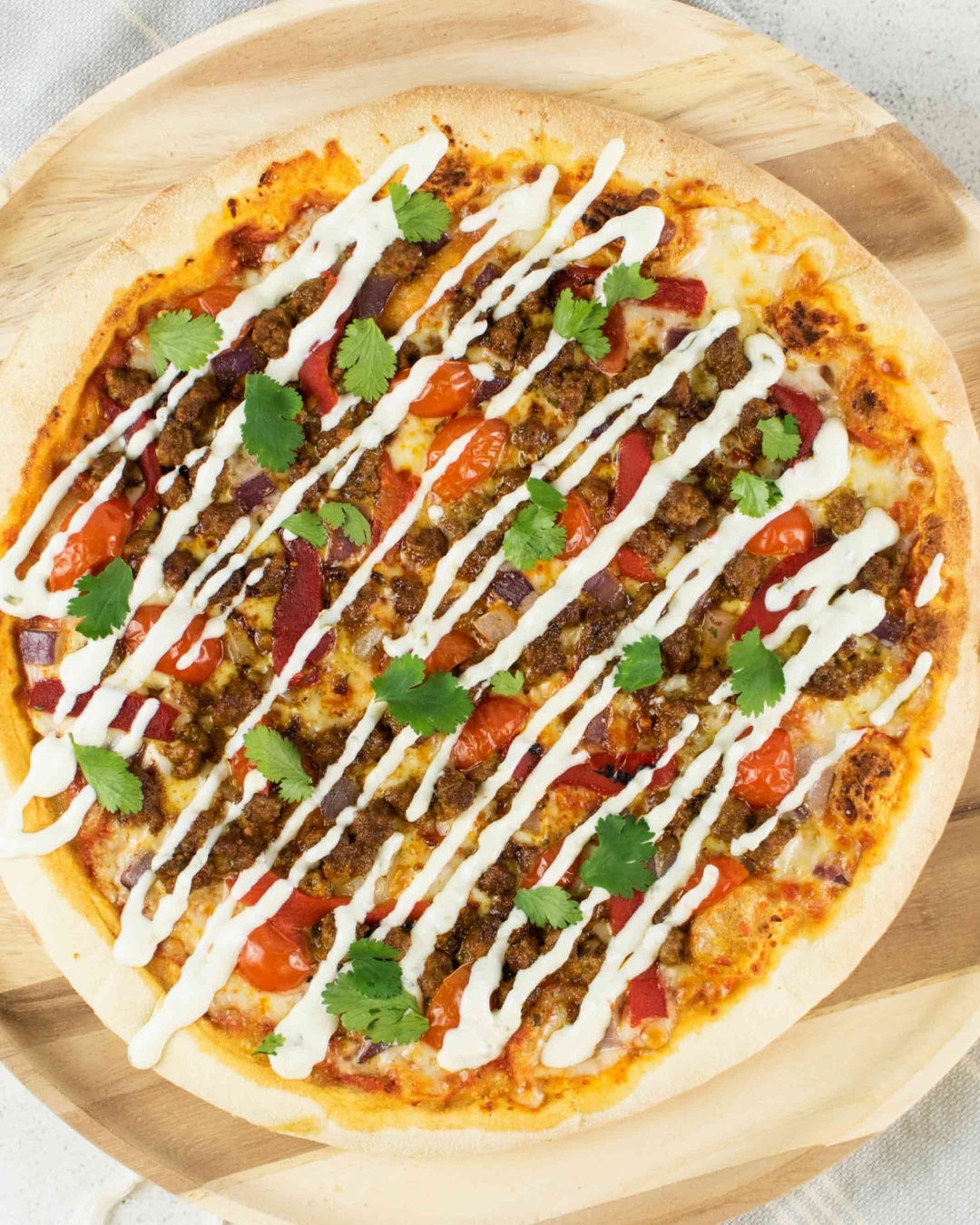Greek Lamb Pizza Uncut