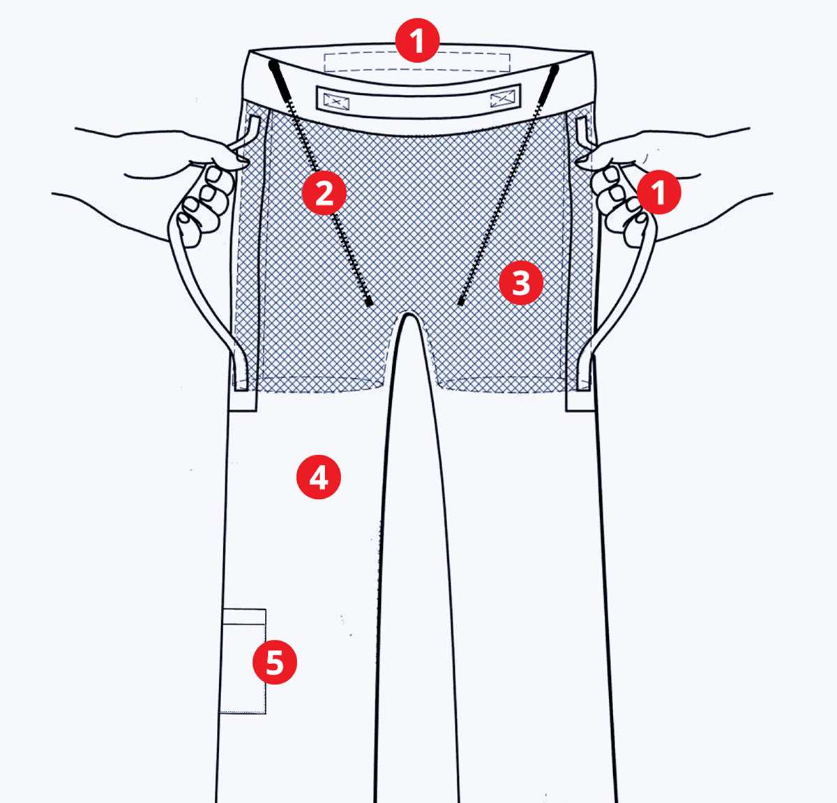Transfer Pants Loose-Fit Baggies (For Disabled and Wheelchair Patients)
