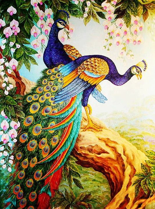 Pink Peacock Flower 5D Diamond Painting -  – Five Diamond  Painting