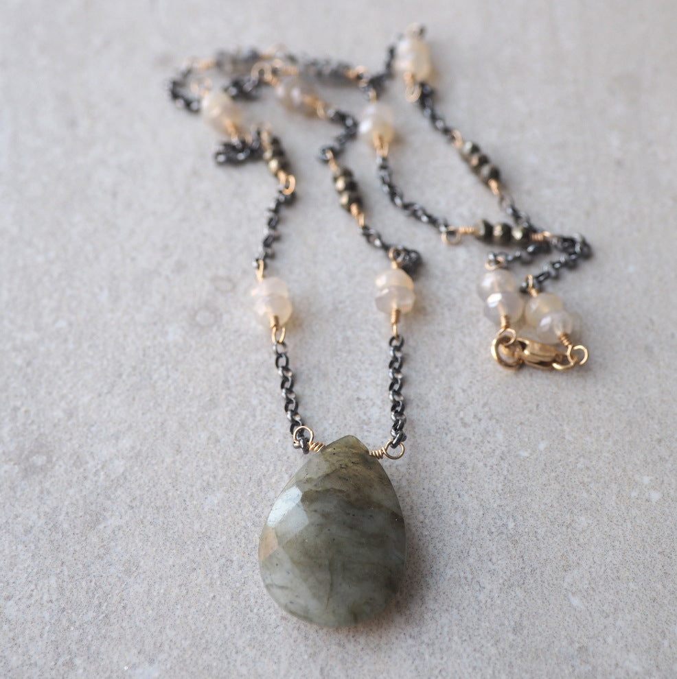 Labradorite Gemstone Necklace by Nancy Wallis Designs