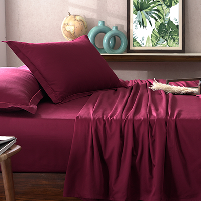 Melina Plain 100% Cotton Bordeaux Extra Soft Luxurious Bed Sheet