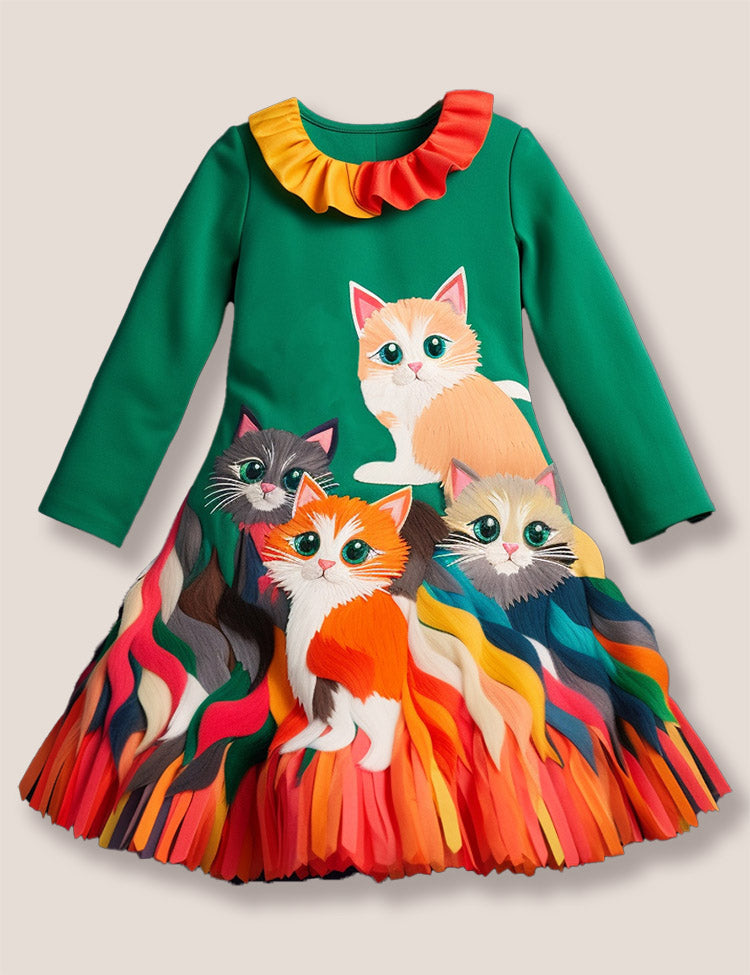 Kittens Long Sleeve Dress