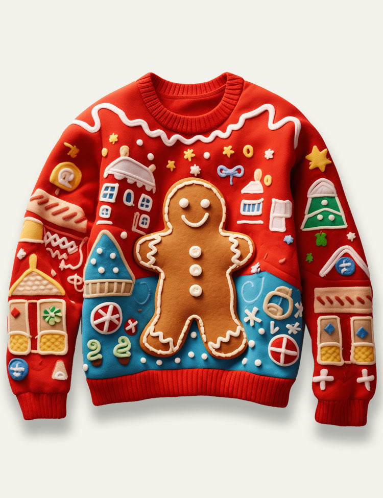 Year End Sale -Christmas Gingerbread Man Embroidered Sweatshirt