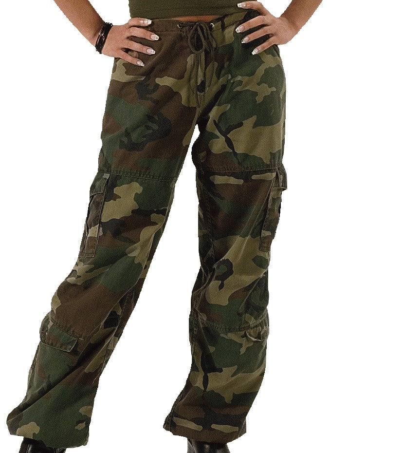 Womens Vintage Paratrooper Fatigue Cargo Pants - Camo Camoflauge ...