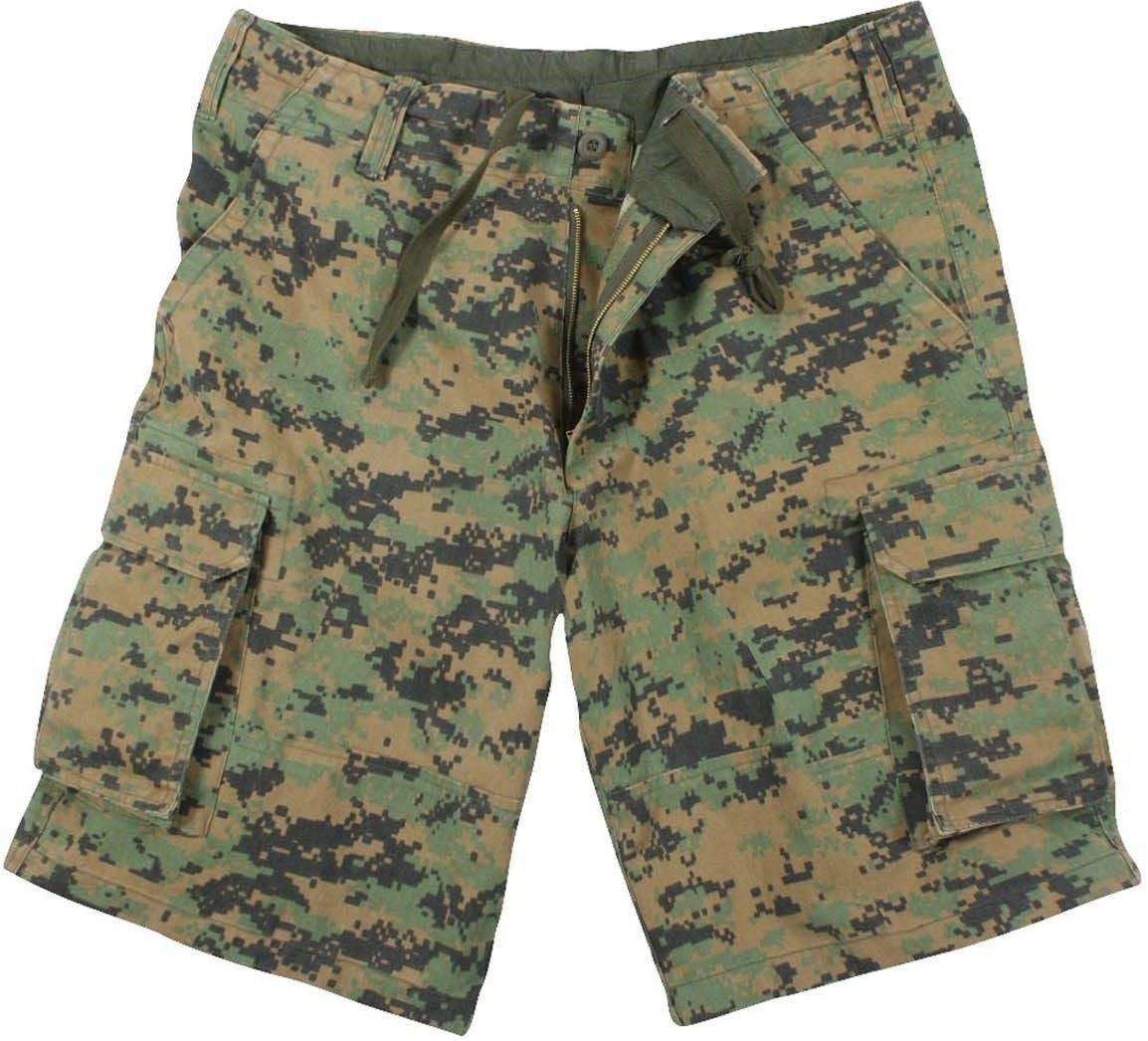 Vintage Infantry Cargo Shorts - Utility Digital Camo Shorts - Relaxed ...
