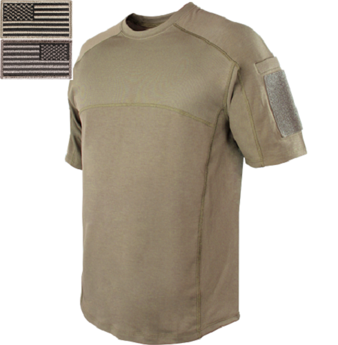 Condor Tactical Short Sleeve Trident Battle Shirt with Two Patches ...
