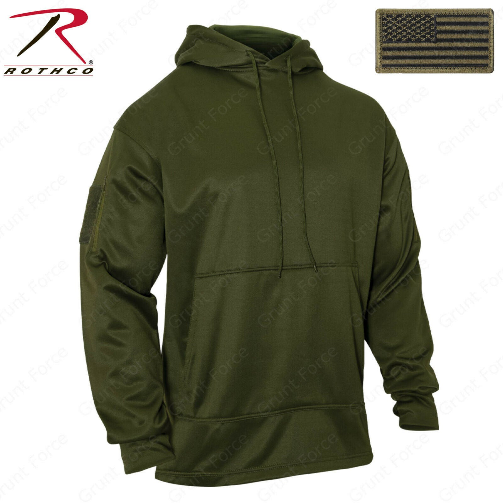 Rothco Men's Olive Drab Concealed Carry Hoodie Sweatshirt w/ US Flag P ...