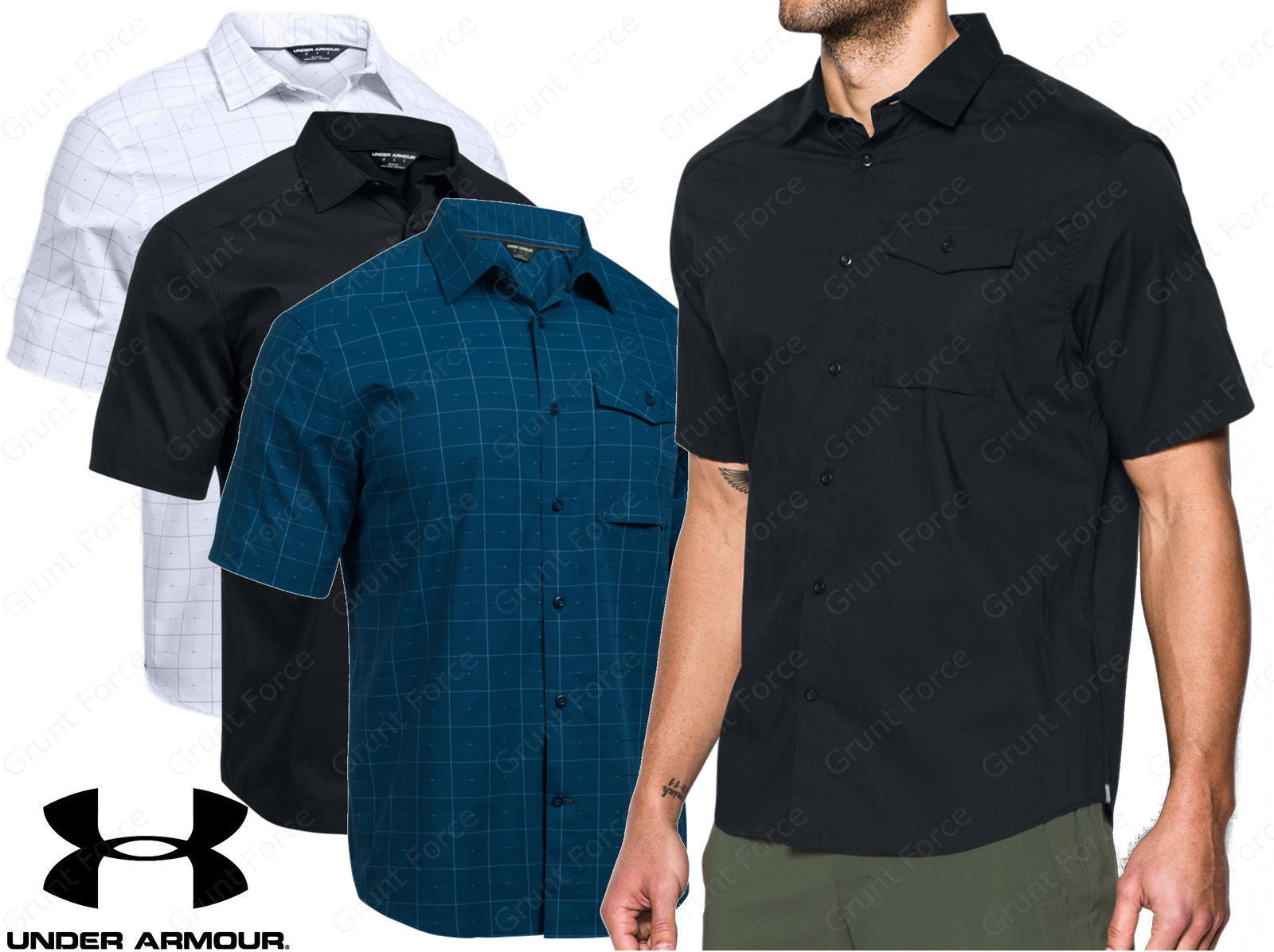 under armour short sleeve button up