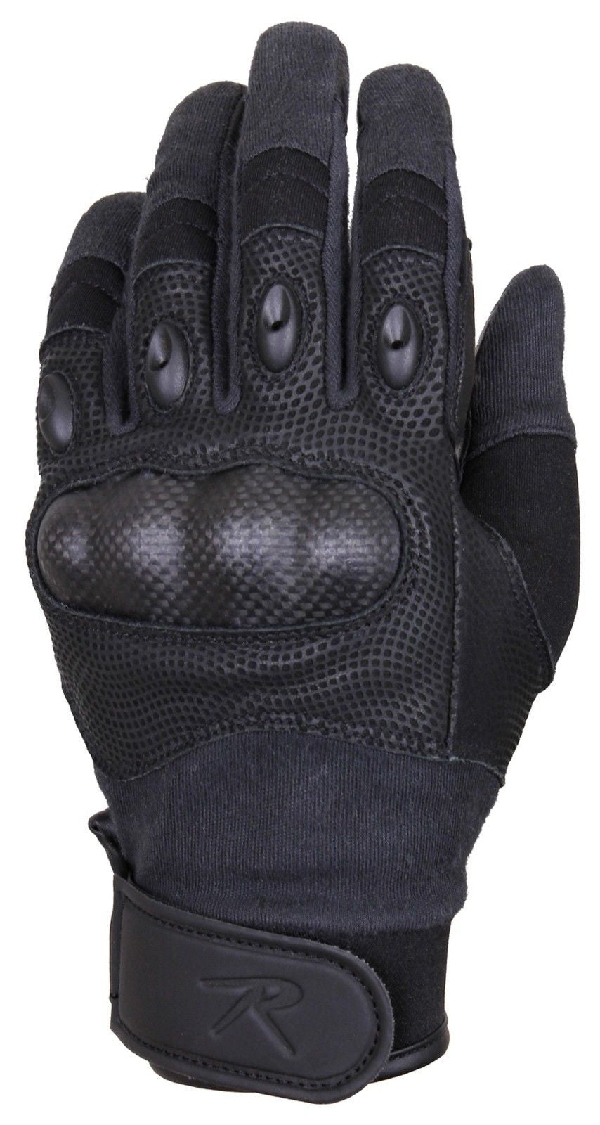 Carbon Fiber Hard Knuckle Tactical Gloves - Rothco Black Gloves – Grunt ...