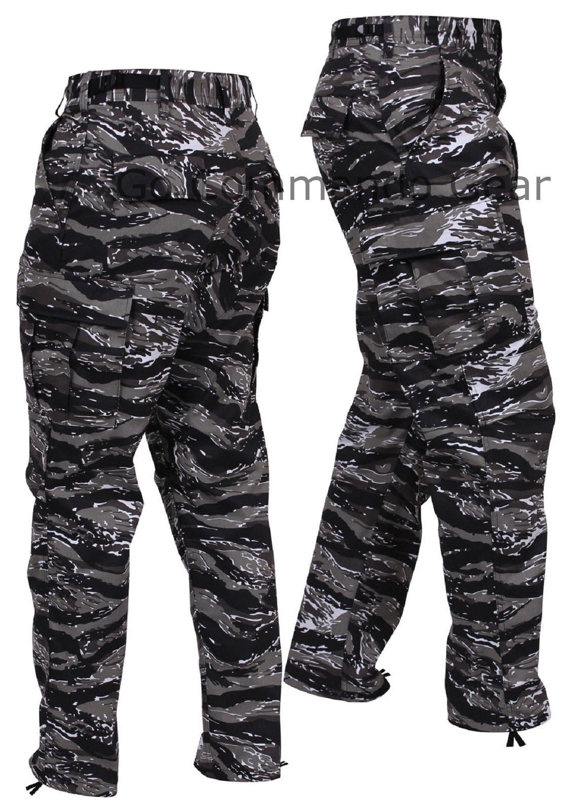 camo pants with black stripe