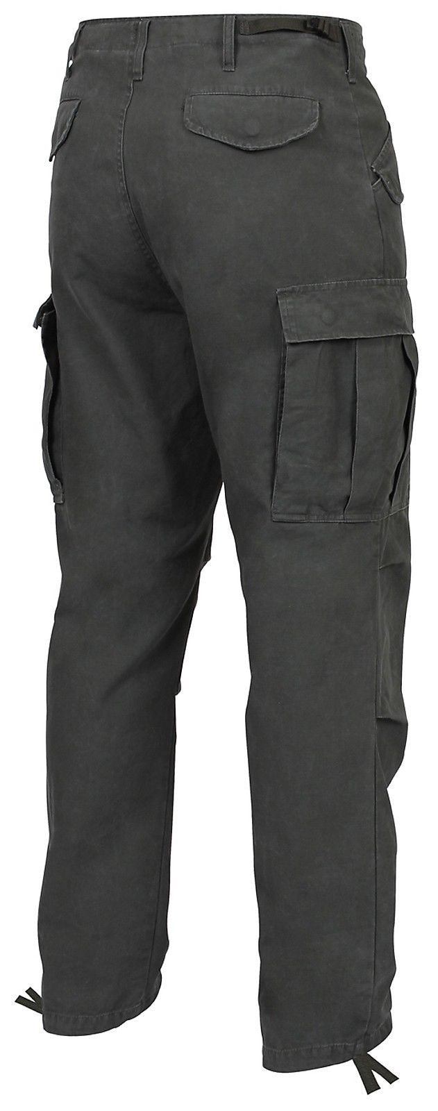 Men's Black Vintage M-65 Military-Style Fatigue Field Cargo Pants - Ro ...