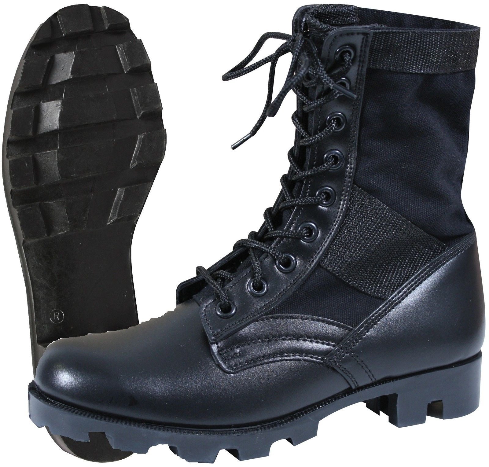 black steel toe jungle boots