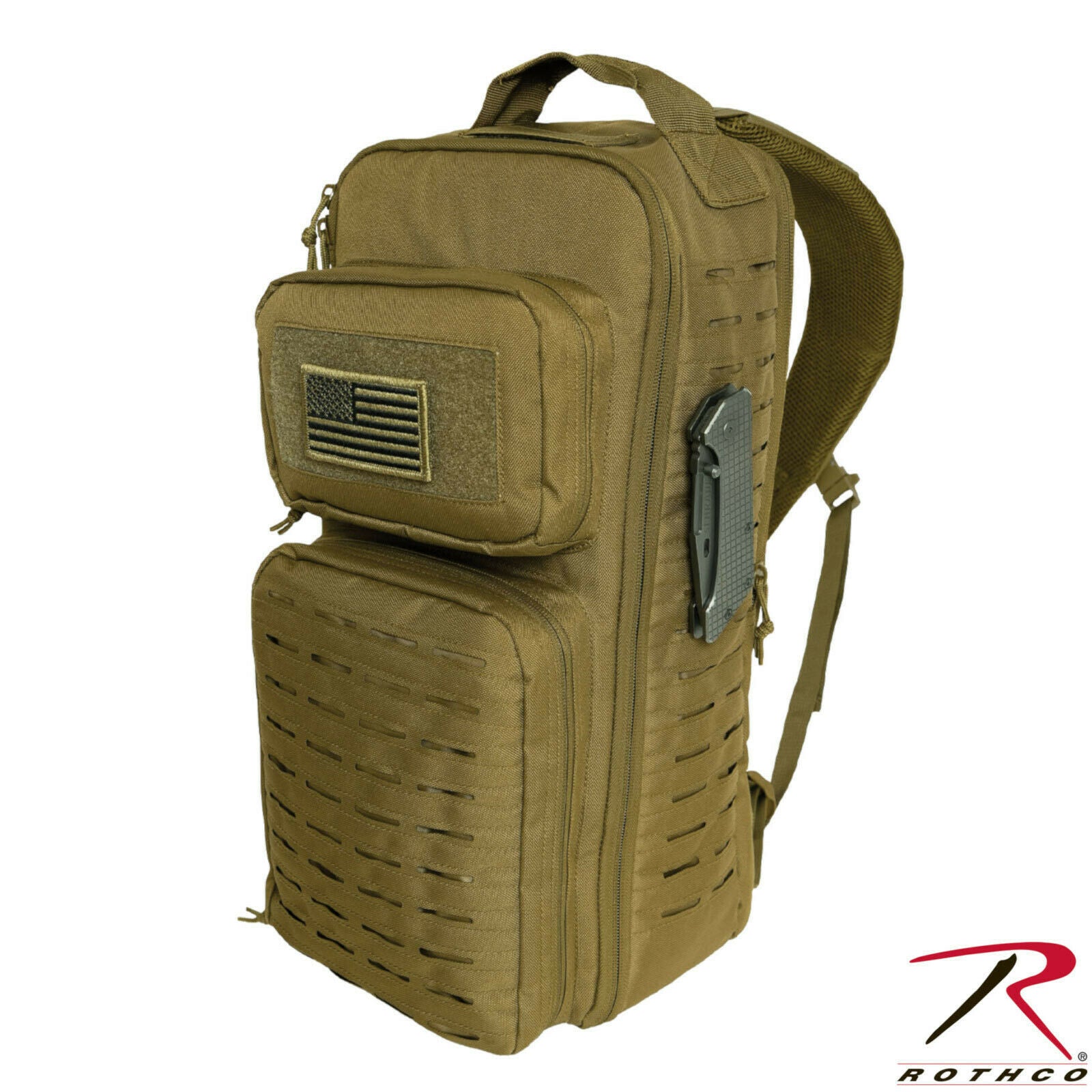 Rothco Tactical Single Sling Backpack With Laser Cut MOLLE Black or Co – Grunt Force