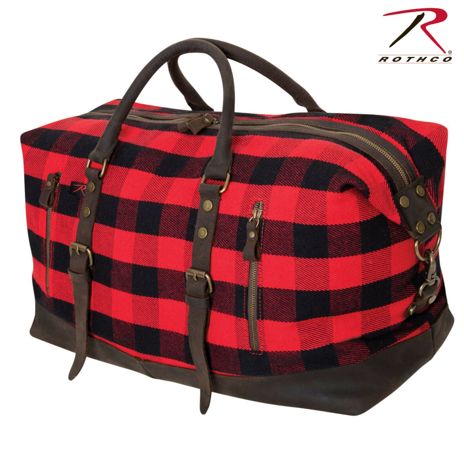 Red Plaid Extra Large Canvas Travel Bag - Rothco Extended Weekender Ba – Grunt Force