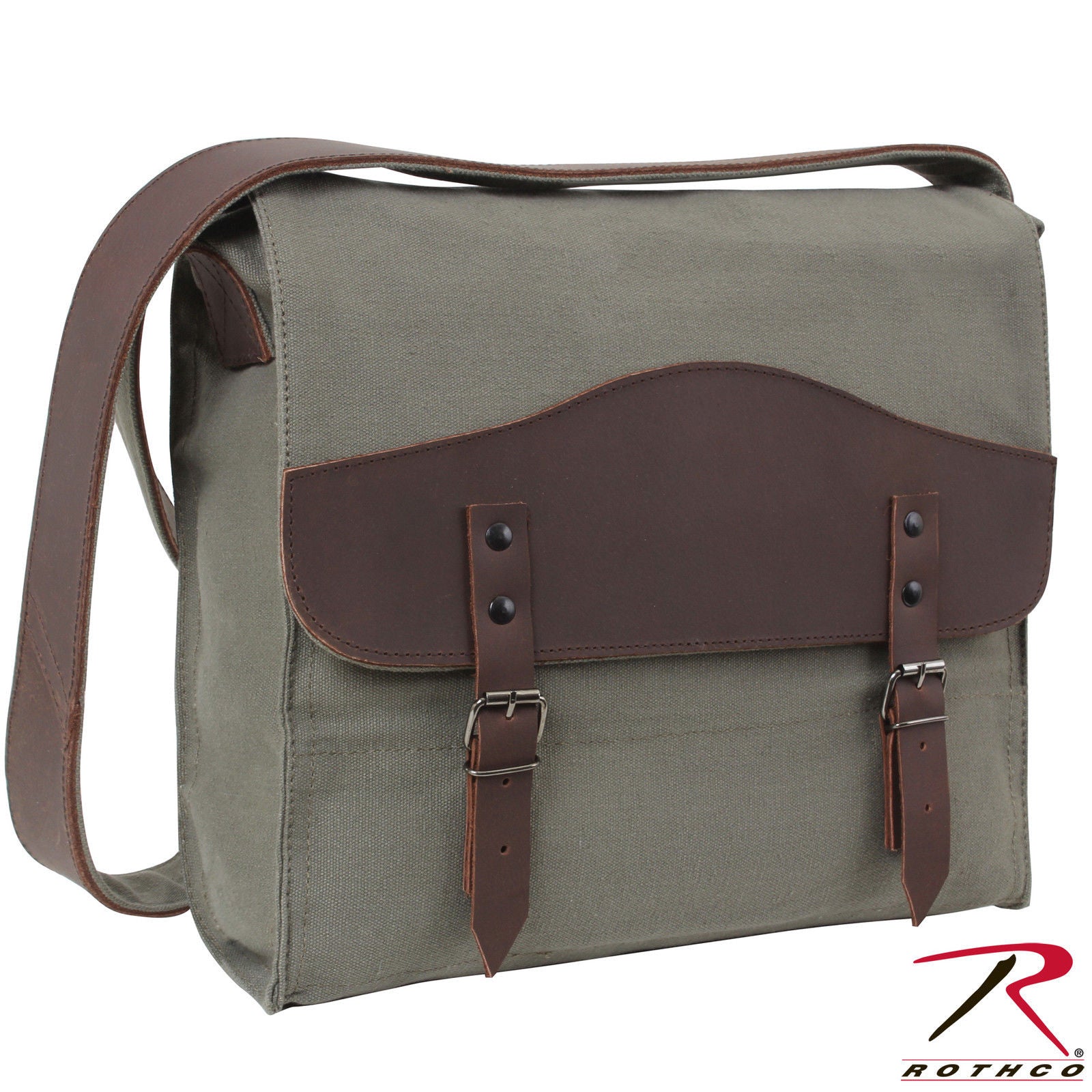 Rothco Vintage Olive Drab or Khaki Canvas Medic Bag With Leather Accen – Grunt Force