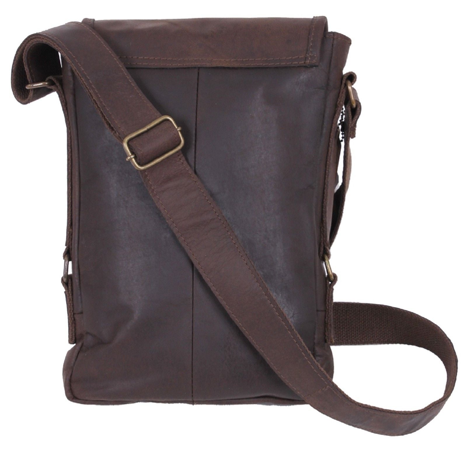 Durable & Stylish Brown Leather Military Tech Tablet Messenger Bag Rot ...