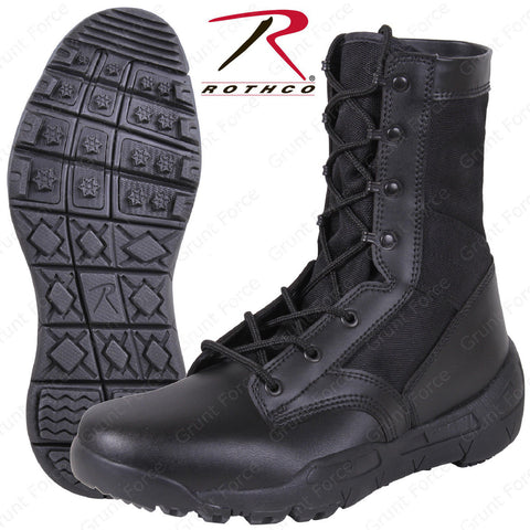 black tactical work boots