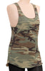 Women's Woodland Camouflage Racerback Tank Top - Camo Cotton Sleeveles