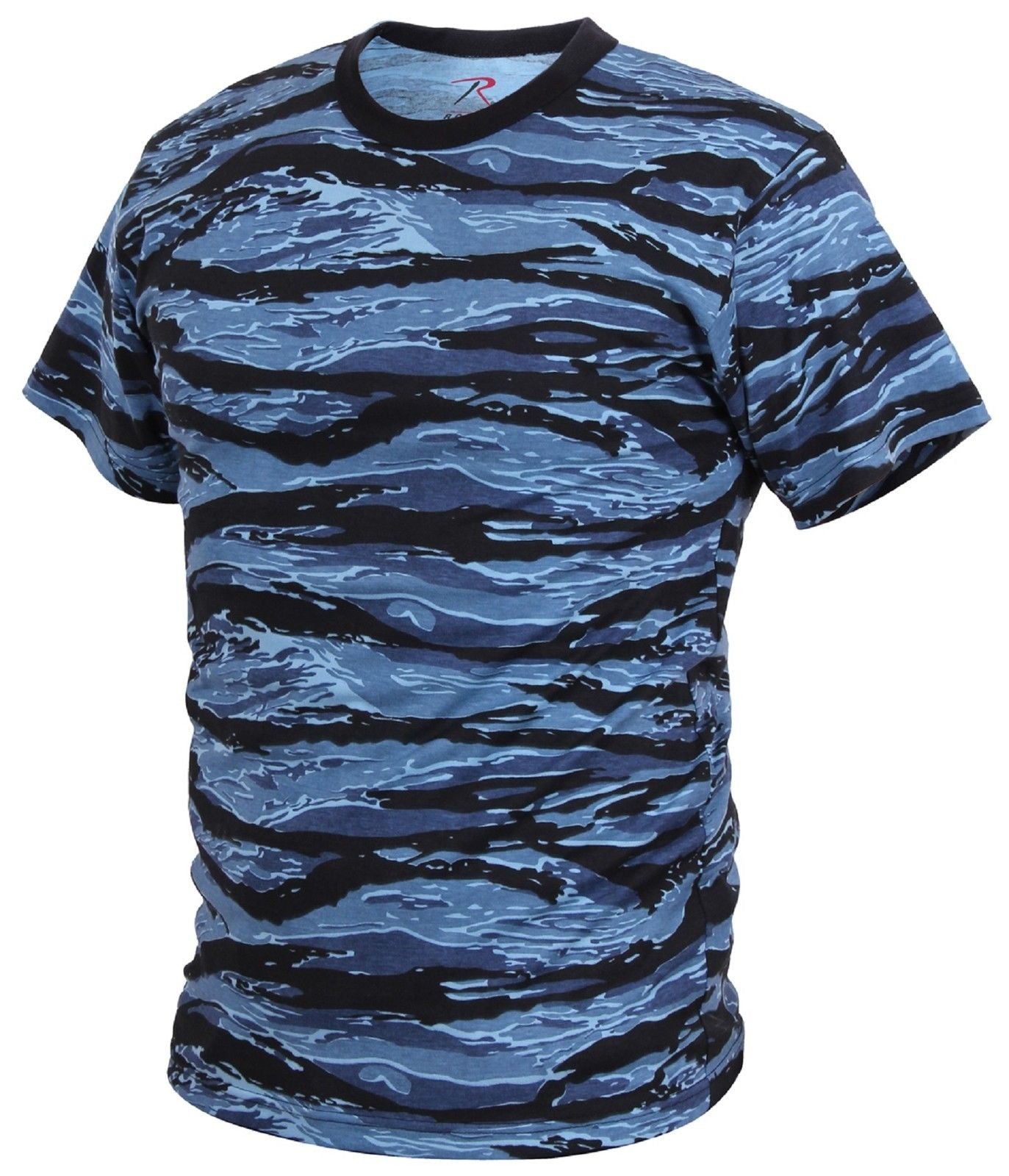 blue tiger stripe shirt