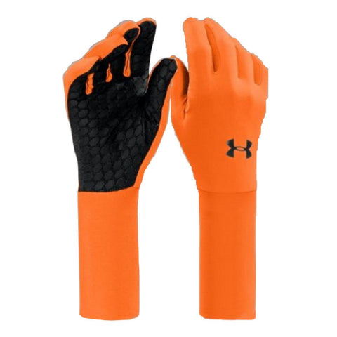 orange under armour gloves