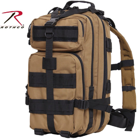 Coyote Brown & Black Medium Transport Pack Backpack - Rothco Tactical ...