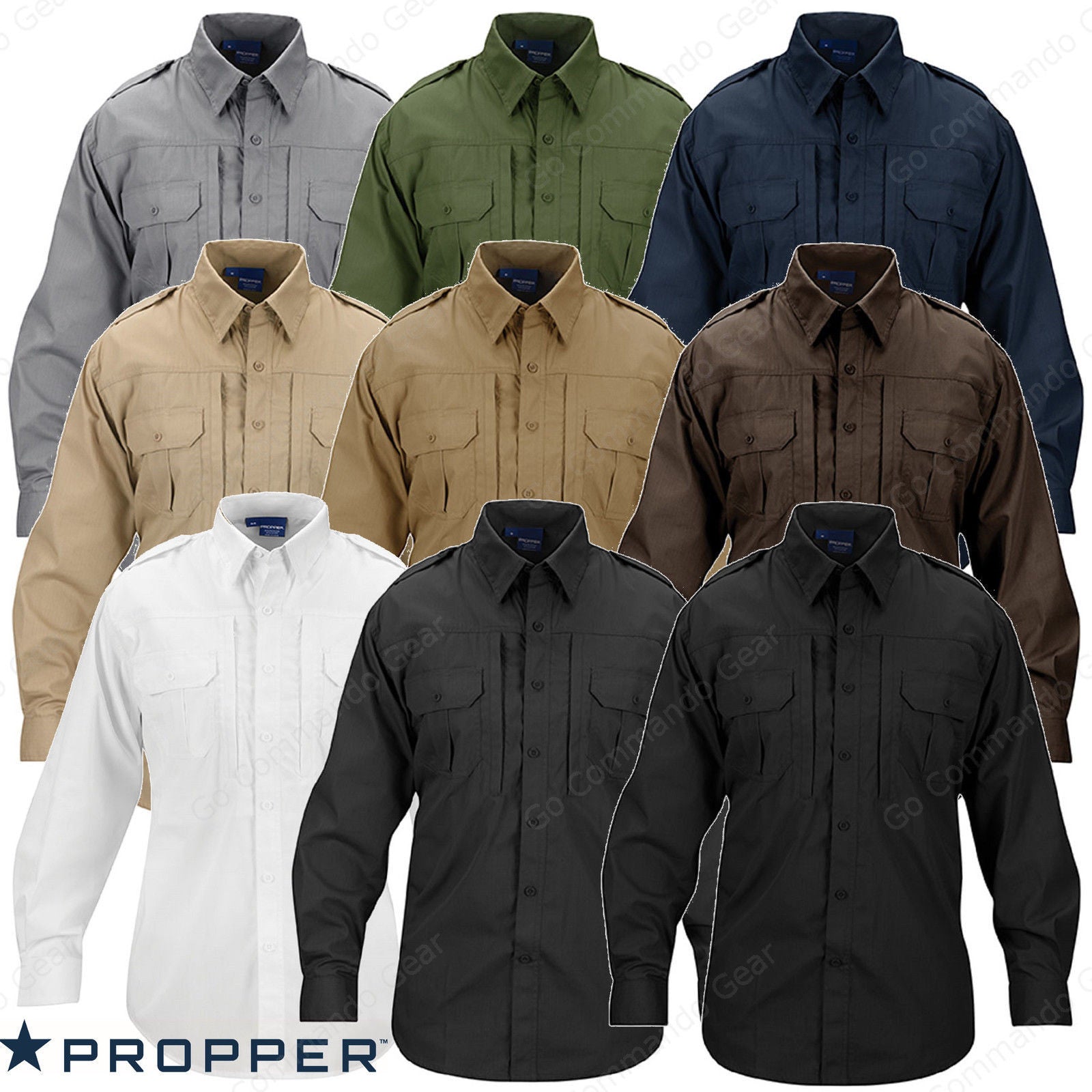 Propper Lightweight Tactical Shirt - Men's Long Sleeve Button Up ...